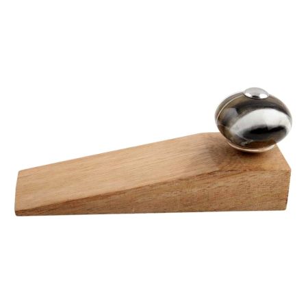 2 Pieces Marble Round Ceramic Wooden Door Stopper